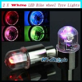 Car Bike Bicycle Cycling Tire Tyre Valve Wheels White LED Light