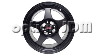 GP Racing Wheels GR6 Flat Black Spoon SW388 Replica 16x7 8x100 114 3