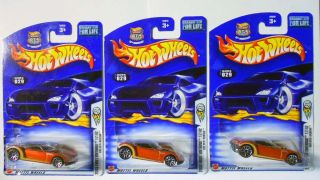 HOT WHEELS 2003 #29 FIRST ED. GOLDEN ARROW RED W/10SPS X3 ALL MINT ON