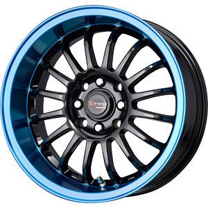 New 15X7 4 100/4 114.3 Dr41 BLACK WITH BLUE TINT Wheels/Rims