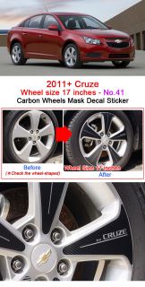Cruze 17inches Carbon Wheels Mask Decal Sticker No 41 Car Trim