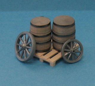 Wagon Wheels Barrels Pallet G Scale Assembled