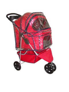 New BestPet Red Pet Dog Cat Stroller w Raincover 15R
