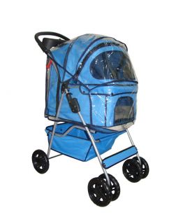 New Blue Pet Dog Cat Stroller w Raincover 3U