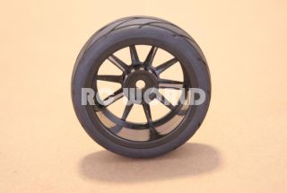 RC 1 10 Car Tires Wheels Rims Package Semi Slicks Kyosho Tamiya HPI