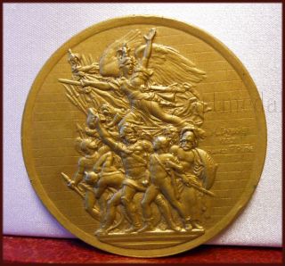Art Medal Gilt Bronze Military Service Preparation by Dubois  La