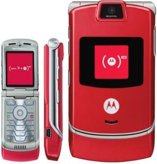 Motorola RAZR V3m Red at T Cellular Phone