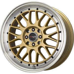 New 17x7 5 5x100 5x114 3 Drag Dr 44 Gold Wheels Rims