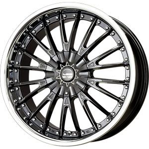 135/5 139.7 Lx M Black CNC Mach W/ Stainless Chrome Lip Wheel/Rim