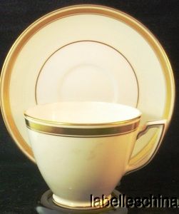 Minton English Bone China Tea Cup and Saucer Duo Set Double Gold Band