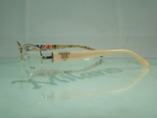 Prada VPR 52N ZVN 101 Beige Gold Half Rim Spectacles Frames Eyeglasses