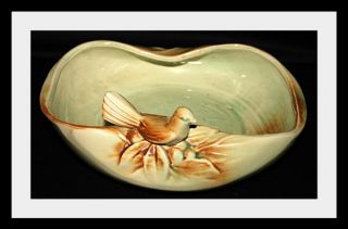 Vintage McCoy Pottery Bird Bath Decorative Bowl Planter 1950