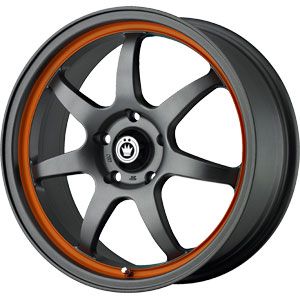 New 17X7 4 100/4 114.3 Forward Matte Gray W/ Orange Stripe Wheels/Rims