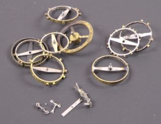 of Assorted Vintage Steampunk Pocket Watch Parts including wheels, etc