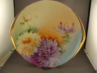 Rosenthal H P Chrysanthemums Gold Trim Cake or Serving Plate