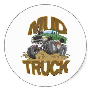 Mud Truck Ford Round Sticker