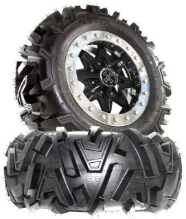 MSA M16 Vice 14X7 Beadlock ATV Wheels on 26 Moto MTC Tires Yamaha