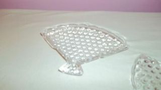 Shell Shaped Soap Dish Bubbbled Pressed Glass Fans