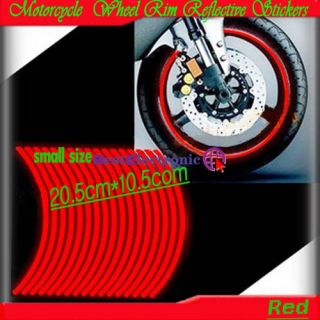 Motorcycle Wheel Rim Reflective Stickers Red Small Size