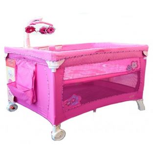 New Fisher Pink Petal 2 in 1 Travel Cot Bassinet Price 0027084807479