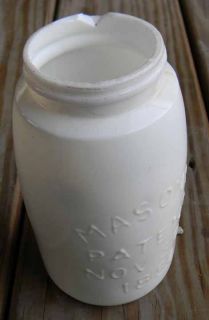 MASONS 1858 Fruit Jar MILK GLASS (1970s Reproduction)