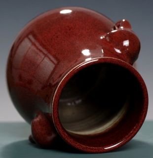 Exquisite Antique China Song Junyao Glazed Ox Blood Jar Porcelain Vase