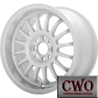 15 White Konig Retrack Wheels Rims 4x100 4 Lug Civic Mini XB Cobalt
