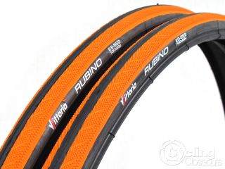 Pair Vittoria Rubino III Road Bike Tires Tyres 700 x 23 Orange