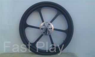Composite Mag Wheels Pair 6 Spoke Disc Brake Rim Black White