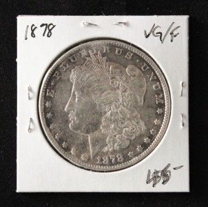 1878 Morgan Silver Dollar Very Good Fine