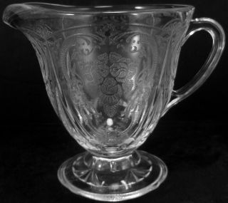 Vintage Hazel Atlas Glass Clear Crystal Royal Lace Pattern 8oz. Footed