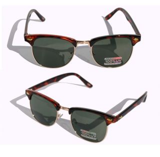 Classic Clubmaster Wayfarer UV400 Sunglasses Horned Rim 80S