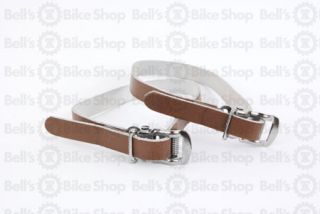 NJ5 Leather Toe Straps Single Brown Track Fixed Gear