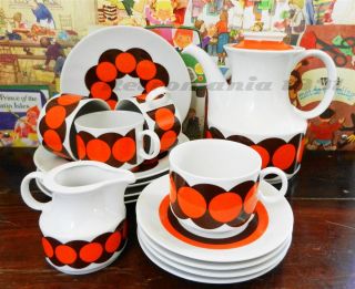 Retro Coffee Set Winterling Bavaria Mid Century German Porcelain 60s