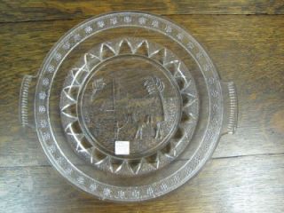 Egyptian Pattern Glass Plate EAPG