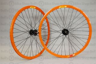 Velocity Deep V Track Wheels Orange Fixed Gear 700c