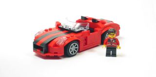 Lego Custom Red Sports Car w Black City Town 10211 8402 10182 10197