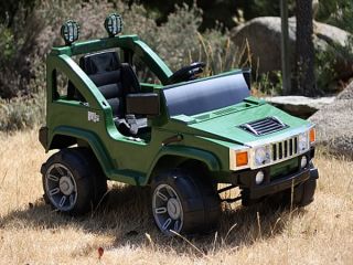 Battery Power Kids Ride on Hummer Jeep w Big Wheels R C Remote