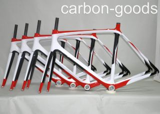 Carbon Red White Glossy Road Bike Bicycle Frameset Racing Bike Frame
