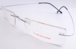 Pure Titanium Silver Rimless Men Flexible Eyeglass Frames Eyewear
