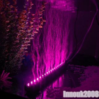 Aquarium Fish Tank Airstone 18 Purple LED Oxygen Bubble Curtain