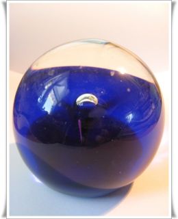 Paperweight   Briefbeschwerer blau Kristall ca. 7 cm