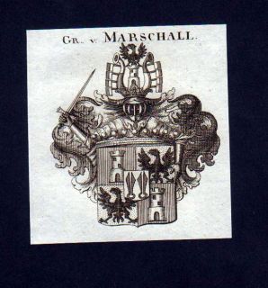 1780   Graf v. Marschall Heraldik Kupferstich Wappen