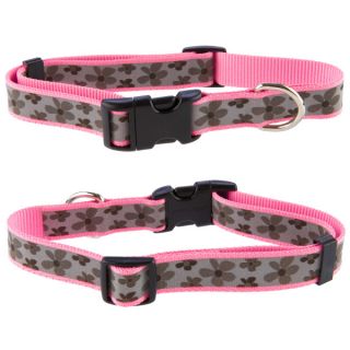 Reflective Dog Collar � Top Paw Pink Daisy Reflective Dog Collar