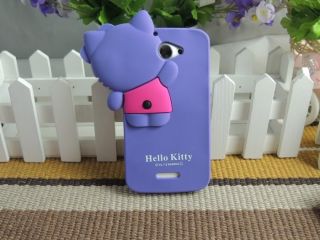 shy Hello Kitty Hide Silicone Soft Cover Case for HTC ONE X ONE XL G23