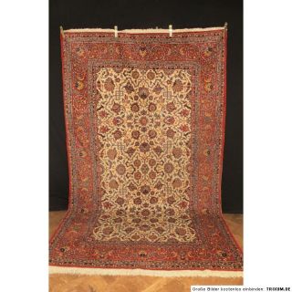 Feiner Antiker Handgeknüpfter Perser Palast Teppich Isfahan Esfahan