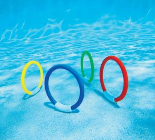INTEX Underwater Swimming/Diving Pool Toy Rings (4 Pack)