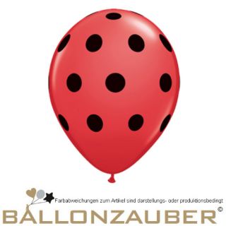 100 St Motivballon Big Polka Dots Punkte Hochzeit Valentinstag Ballon