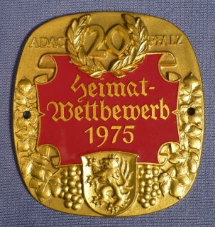 ADAC Plakette Heimtat Wettbewerb 1975 Pfalz Badge emailliert vintage