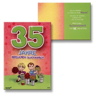 Archie Geburtstagskarte zum 35. Geburtstag Junge Mädchen rot